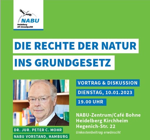 Vortrag Peter C. Mohr Rechte der Natur Nabu Heidelberg